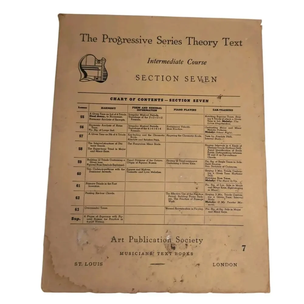 Progressive Series Theory Text Courses Sections 4 to 9 Jr to Sr Piano Lessons